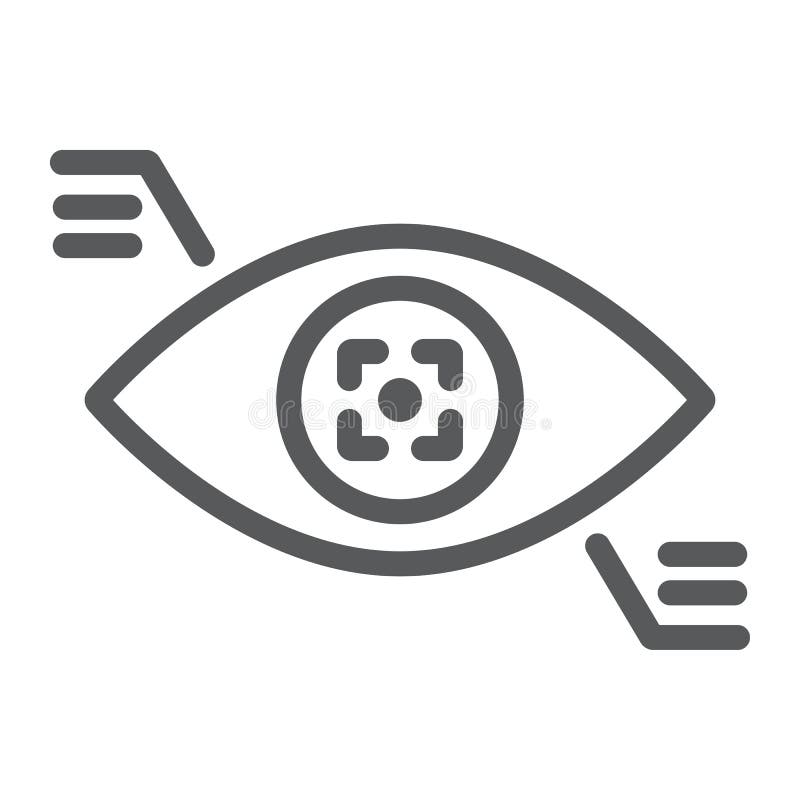 Eyetap line icon, sensor and innovation, eye tracking sign, vector graphics, a linear pattern on a white background. royalty free illustration