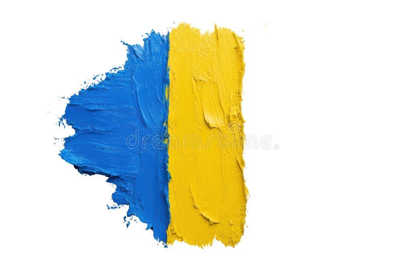 Eșantion de vopsea albastru și galben abstract pe fundal negru Contururi texturate Design colorat stock illustration