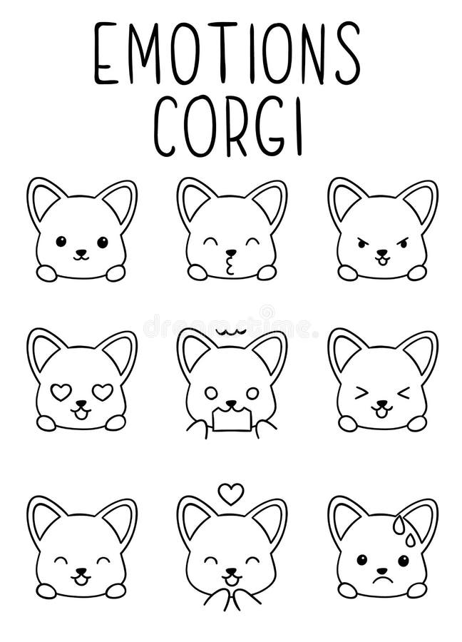 Kawaii Rasse Corgi Sitzen Aufkleber Lustig Kleinen Hund Vektor Abbildung -  Illustration von kunst, freundlich: 215370285