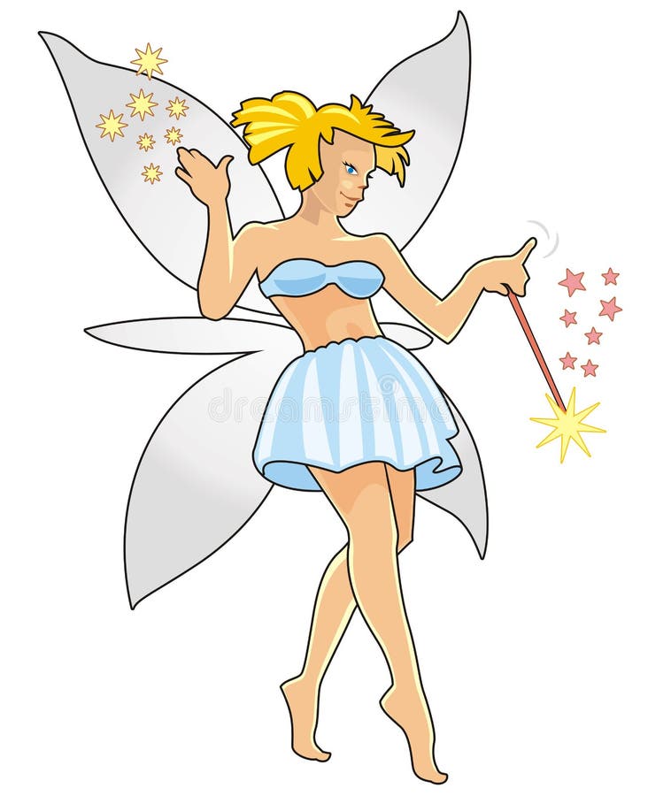 Belle Fée Avec La Baguette Magique Magique Illustration de Vecteur -  Illustration du protection, ailes: 31033813