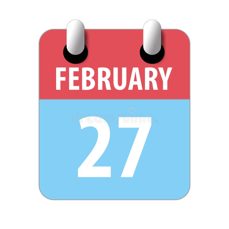 27 Février Jour 27 Du Mois,Icône De Calendrier Simple Sur Fond ...