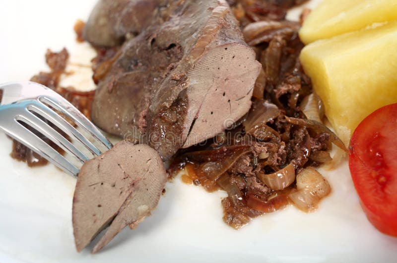 Fígado De Carne De Porco Frita Na Folha De Bananeira Imagem de Stock -  Imagem de colesterol, oleoso: 159448785