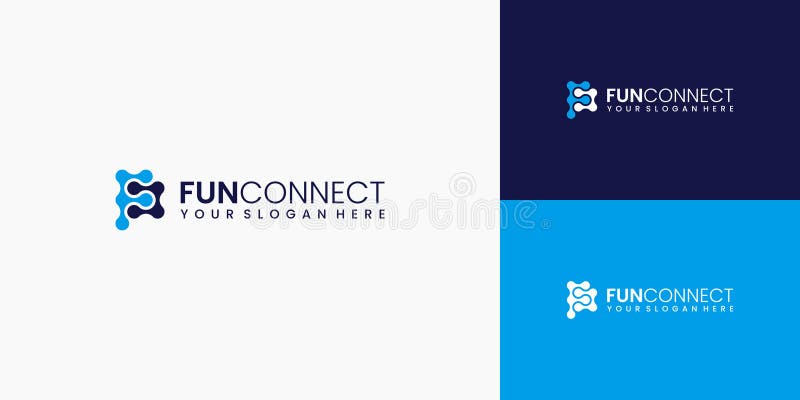 F C letter connection logo design vector illustration