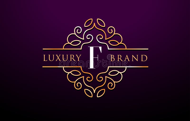 F Letter Logo Luxury.Royal Monogram Design Stock Vector - Illustration ...