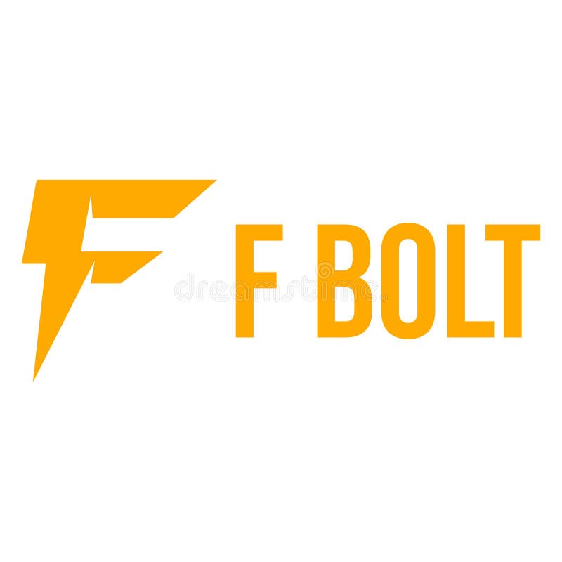 F piorun literowy płaski minimalistyczny projekt logo royalty ilustracja