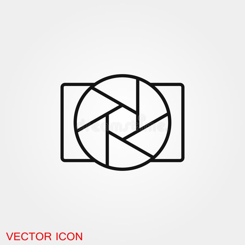 F? r symbolsvektor f? r kamera sakligt symbol f? r tecken f? r design stock illustrationer