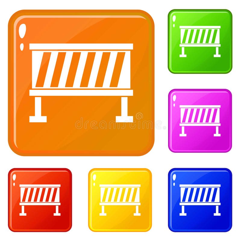 F? rg f? r vektor f? r trafikbarri? rsymboler fastst? lld stock illustrationer