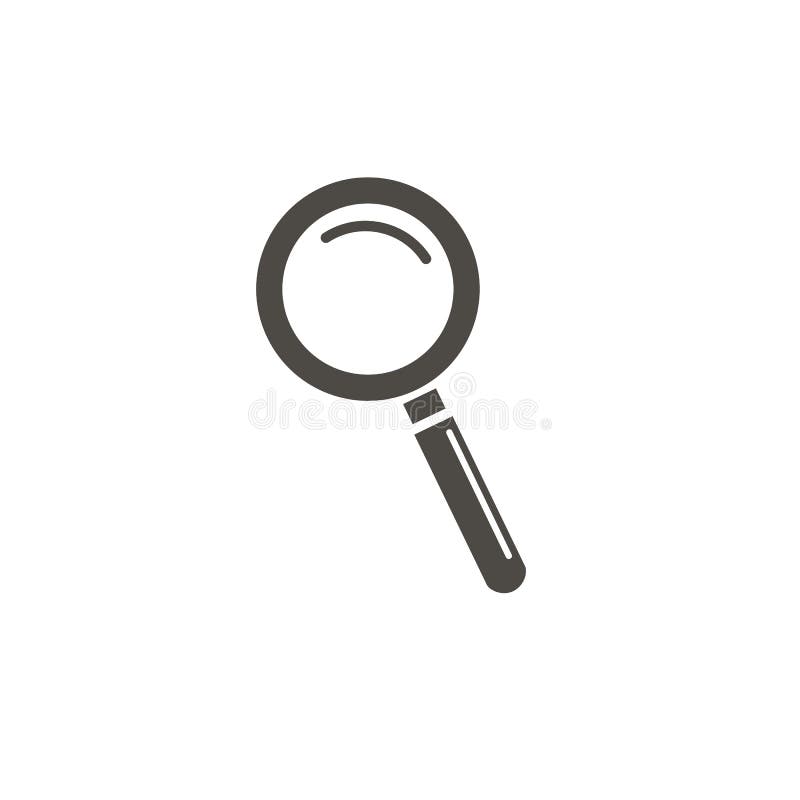 F? rstoringsglassymbol, vektorf? rstoringsapparat eller loupetecken gears symbolen royaltyfri illustrationer