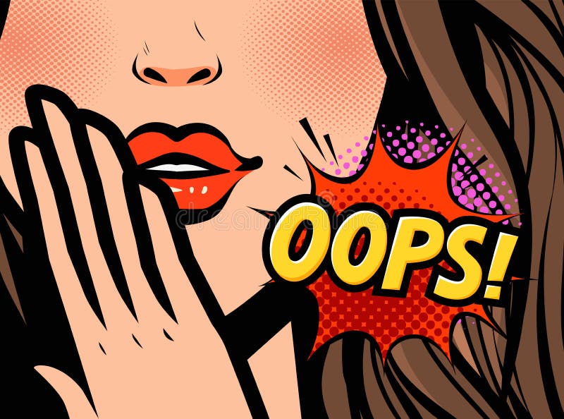 f?rv?nad kvinna Oops vektorillustration i retro komisk stil för popkonst vektor illustrationer f?rv?nad kvinna Oops vektorillustration i retro komisk stil för popkonst vektor illustrationer