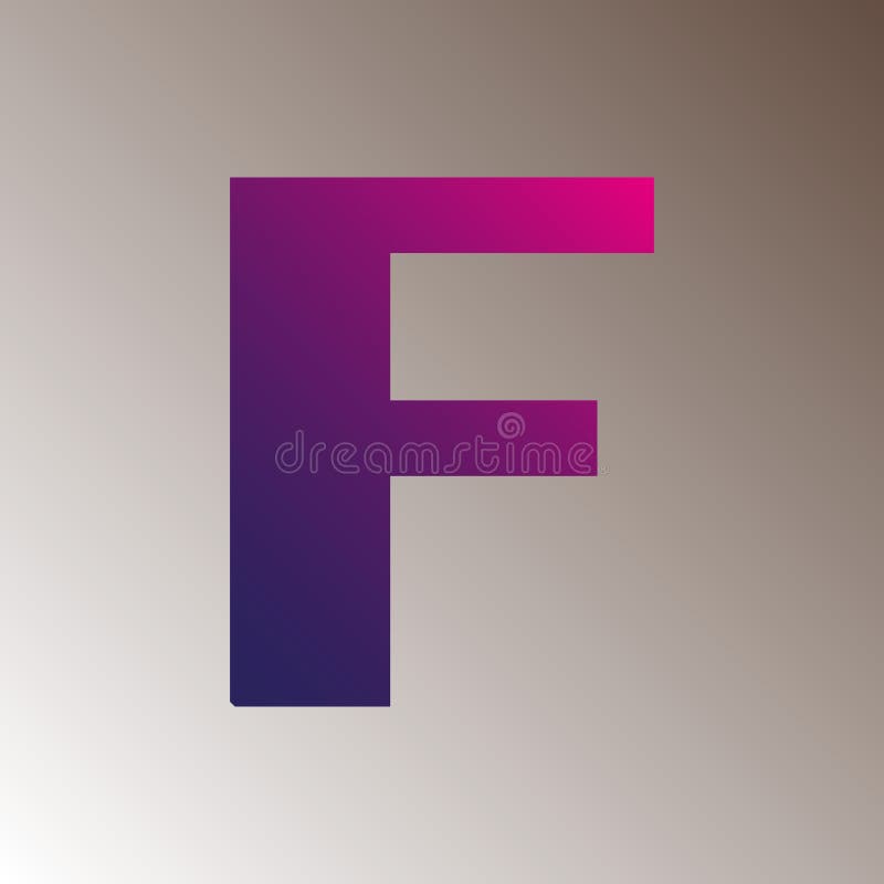 F Text Gradient Color Letter Mark Logo Template Vector Design. Alphabet ...