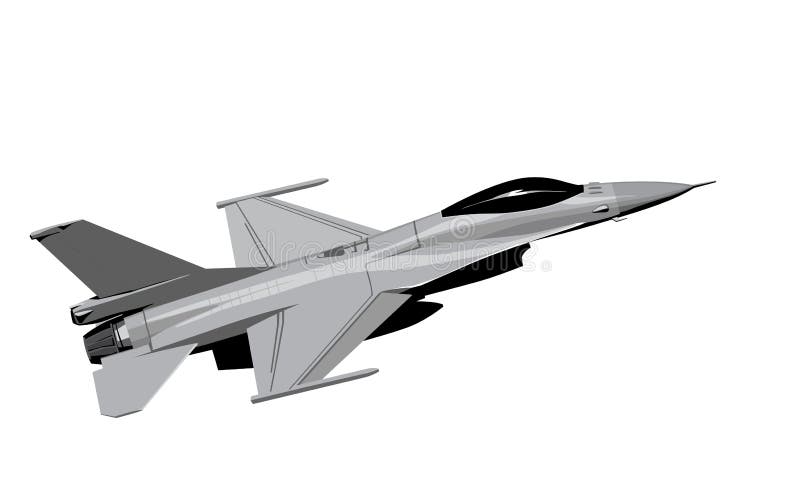 F16 μαχητικό γεράκι. σύγχρονο μαχητικό αεροσκάφος. στυλιζόμενη εικόνα ενός μαχητικού jet σε λευκό φόντο. απεικόνιση αποθεμάτων