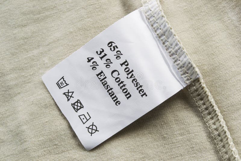 Fabric composition label stock photo. Image of elastane - 40139320