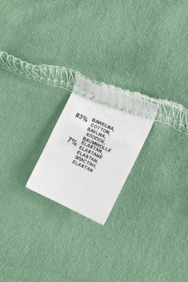 Fabric composition label stock image. Image of cotton - 248579157