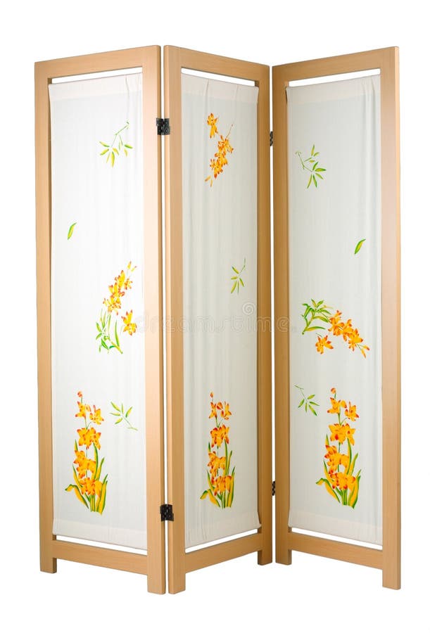 A Fabric Partition with a Wooden Frame Stock Image Image of panel
