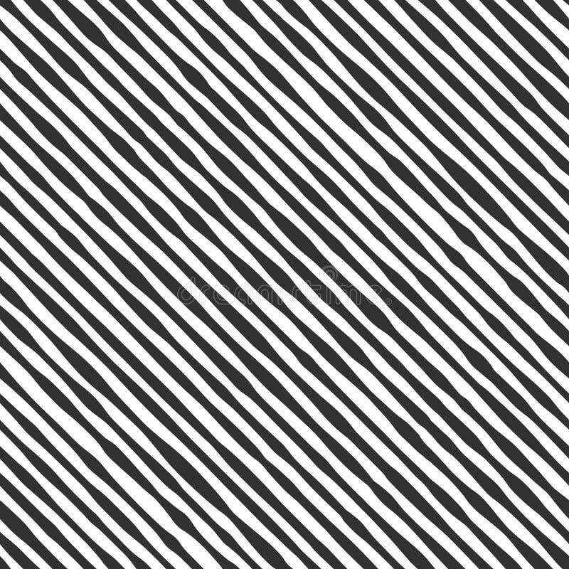 Fabric seamless pattern with textile line texture, black on white background. Simple wallpaper doodle stripes, grunge vector illustration