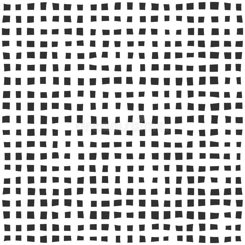 Fabric seamless pattern with textile mesh texture, black on white background. Simple wallpaper doodle grid, grunge vector illustration