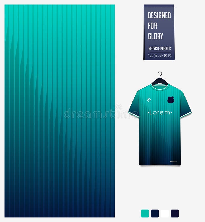 Fabric textile design. Green gradient geometry shape pattern for soccer jersey, football kit, baseball uniform or sports shirt.