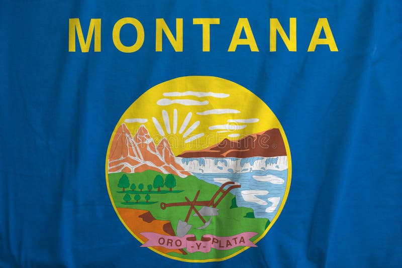 Flag Of Montana, USA Waving. Stock Photo Image of illustration, montanan 124810962