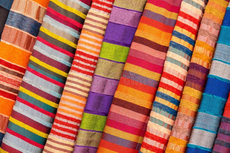 Fabric in vibrant colors as seen at the markets in china. Fabric in vibrant colors as seen at the markets in china