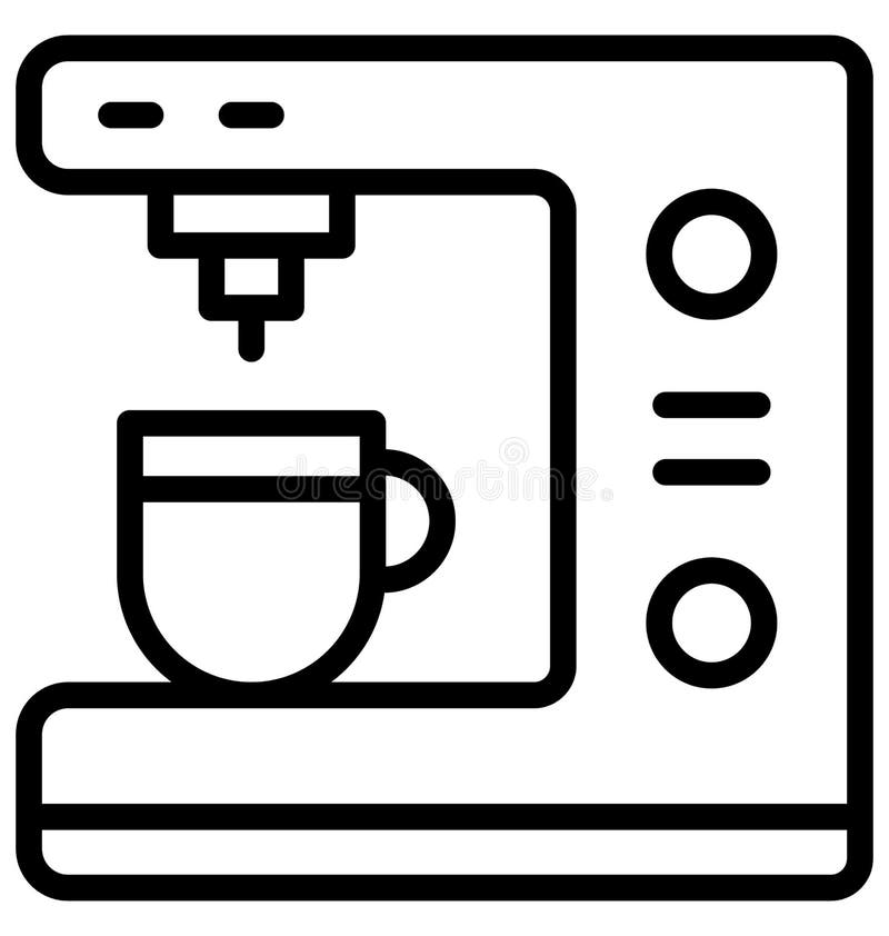 Fabricante de café, icono aislado del vector del fabricante de café express que puede ser corregido fácilmente en cualquier tamañ stock de ilustración Fabricante de café, icono aislado del vector del fabricante de café express que puede ser corregido fácilmente en cualquier tamañ stock de ilustración