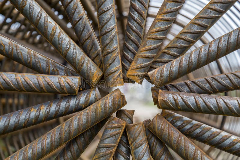Fabricated Rebar Cage for Poles Construction Stock Photo Image of