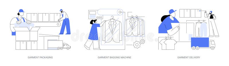 Fabrication de vêtements concept abstrait illustrations vectorielles. illustration stock