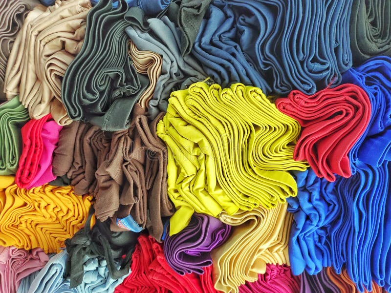Fabrics and Colors. this Color Combination is Formed from a Pile of