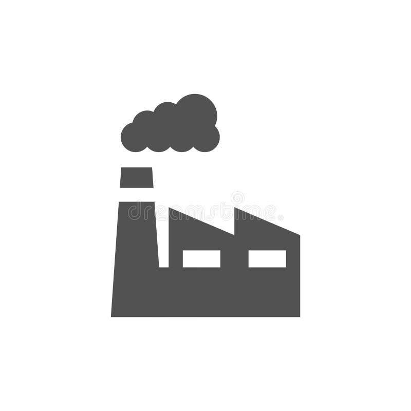 Fabrik mit schwarzem Vektorsymbol vektor abbildung