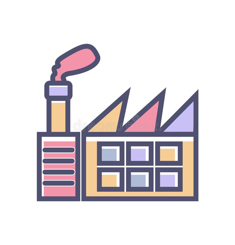 Fabrikikone einfaches sauberes Fabrikzeichensymbol - Vektorillustration stock abbildung Fabrikikone einfaches sauberes Fabrikzeichensymbol - Vektorillustration stock abbildung
