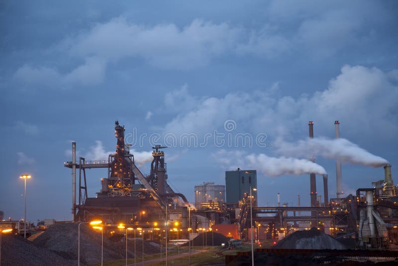 fabryczna przemysł ciężki noc stal obraz stock fabryczna przemysł ciężki noc stal obraz stock