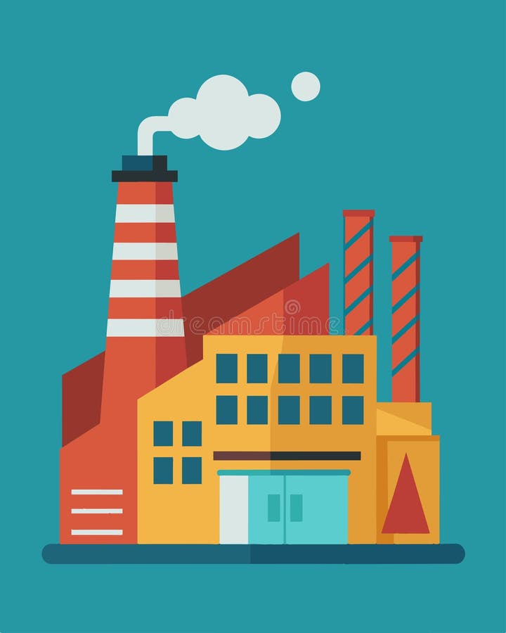 Fabrykę, która tymczasowo zamknęła się z powodu zmniejszonego popytu na swoje produkty spowodowanego katastrofą na rynku giełdowym. wygenerowano ilustrację wektorową
