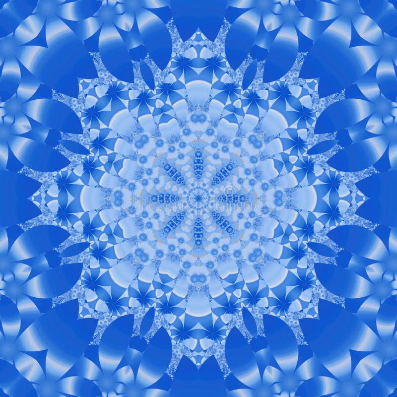 Fabulous fractal background with circle ornament. Snowflakes ope