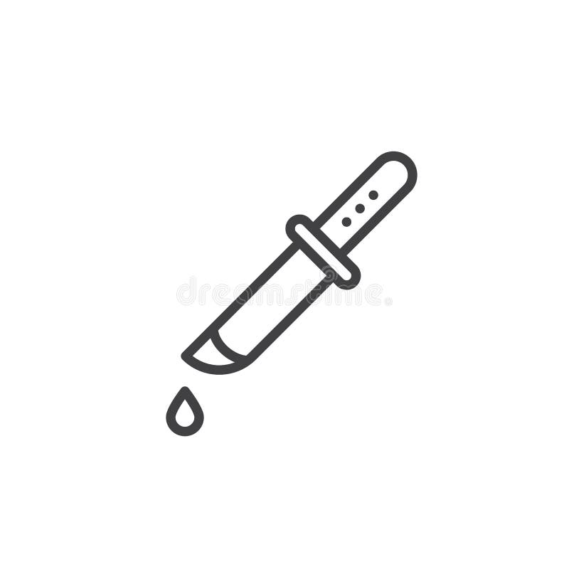 Faca com linha de gota ícone do sangue ilustração do vetor