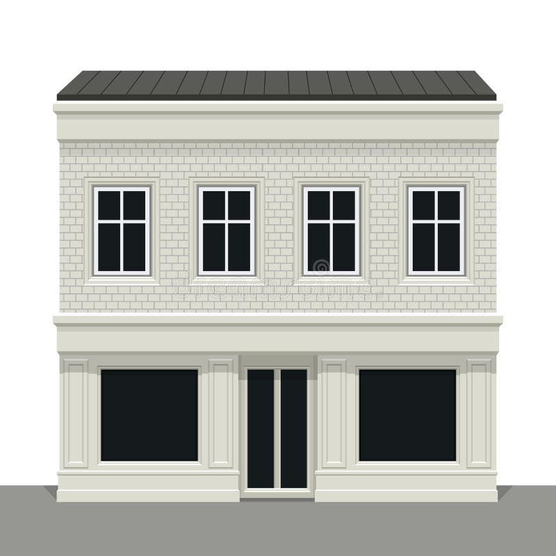 Facade building. Front of house. Vector detailed illustration. I royalty free illustration