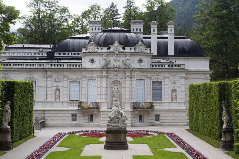 Facade of castle Linderhof in Bavaria, Germany. Facade of castle Linderhof in Bavaria, Germany