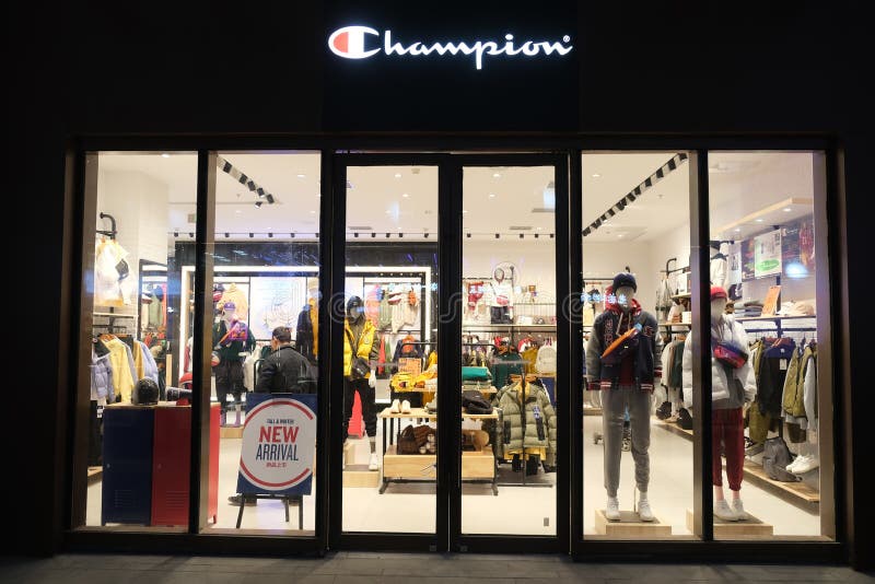 Facade of Champion Clothing Store Editorial Stock Photo - Image of ...