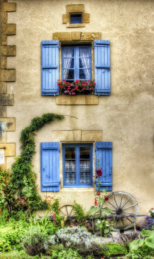 Facade of a Charming French House in Dordogne Stock Image Image of