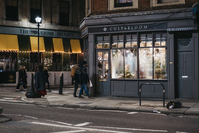 Facade of Cult & Bloom Hair Salon in Shoreditch, London, UK, People Walk  Past Editorial Stock Photo - Image of modern, dark: 174577328