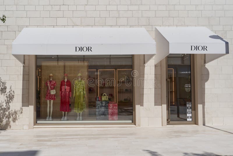 Facade of a Christian Dior fashion store, shop, in Paris, France