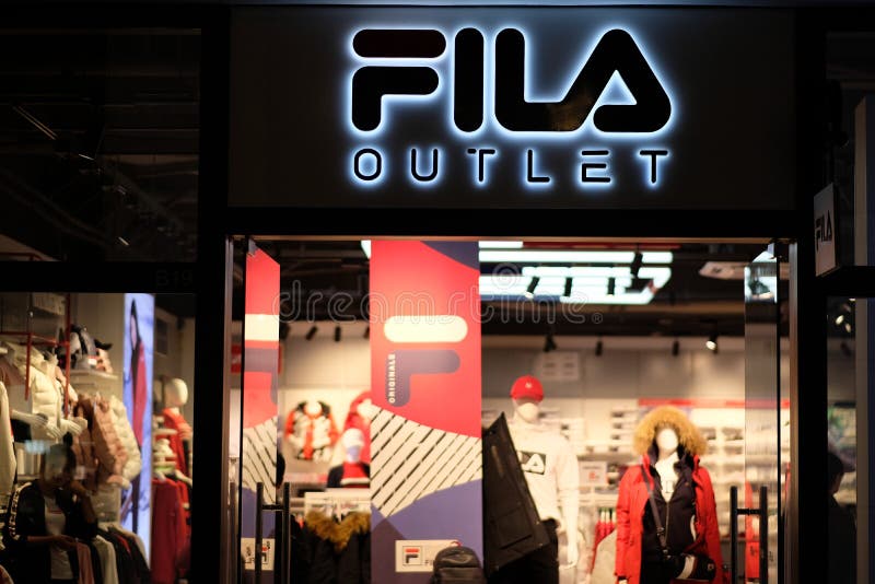 Facade of FILA Clothing Outlet Store Editorial Stock Photo - Image of ...