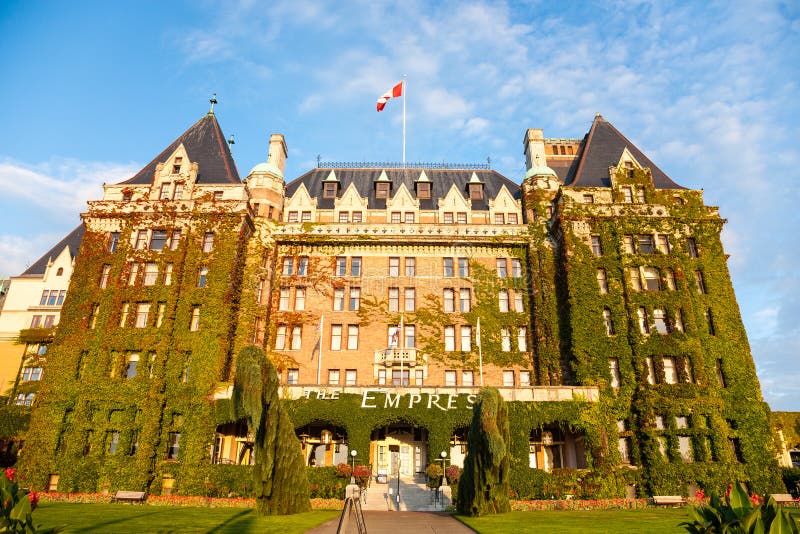 The facade of the historic Empress hotel in Victoria, British Columbia, CANADA