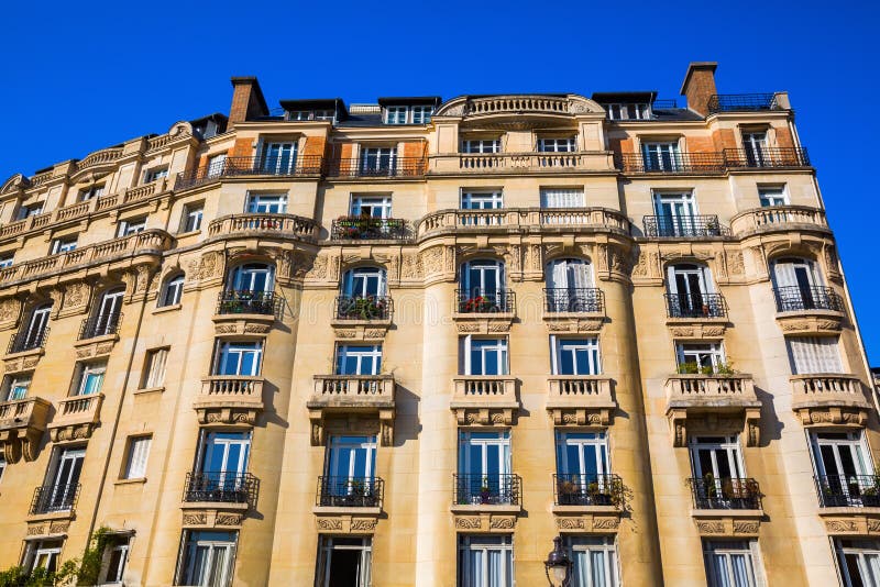 Facade of a Historical Building in Paris, France Stock Photo - Image of clear, windows: 94094180