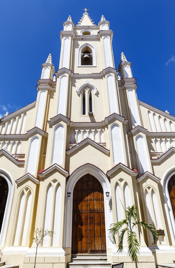 Facade of the Iglesia Del Santo Angel Custodio Church in Old Havana, Cuba  Stock Photo - Image of entrance, cathedral: 228899668