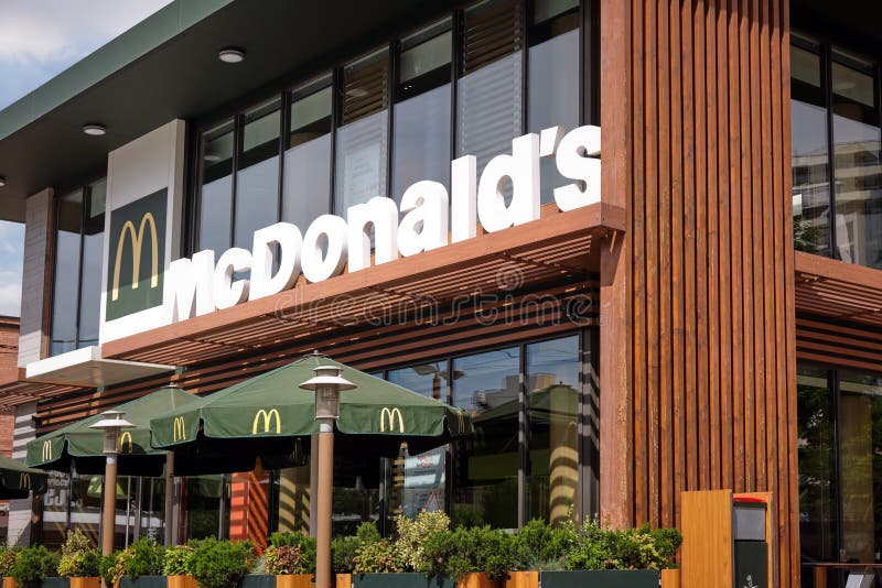 Facade of McDonald S Fast Food Restaurant on Tsereteli Avenue in the ...