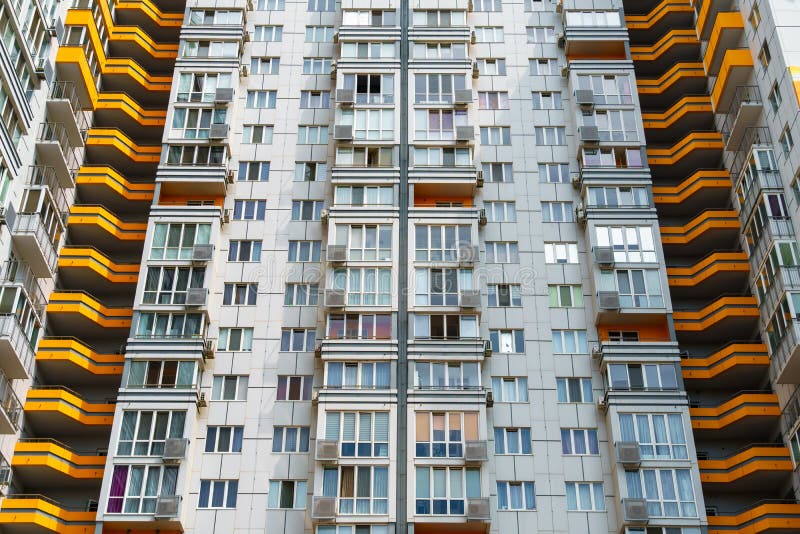 Facade Of A Modern Multi Storey Residential Complex Apartment Building