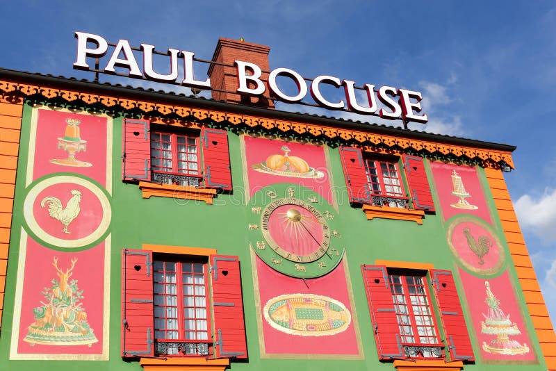 Facade of Paul Bocuse restaurant in Lyon, France