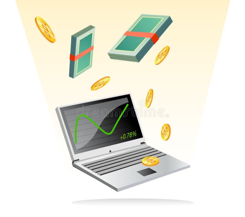 Faccia i soldi con in linea commercio royalty illustrazione gratis Faccia i soldi con in linea commercio royalty illustrazione gratis