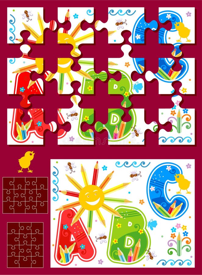 Faccia il vostro proprio kit di puzzle di puzzle illustrazione vettoriale Faccia il vostro proprio kit di puzzle di puzzle illustrazione vettoriale