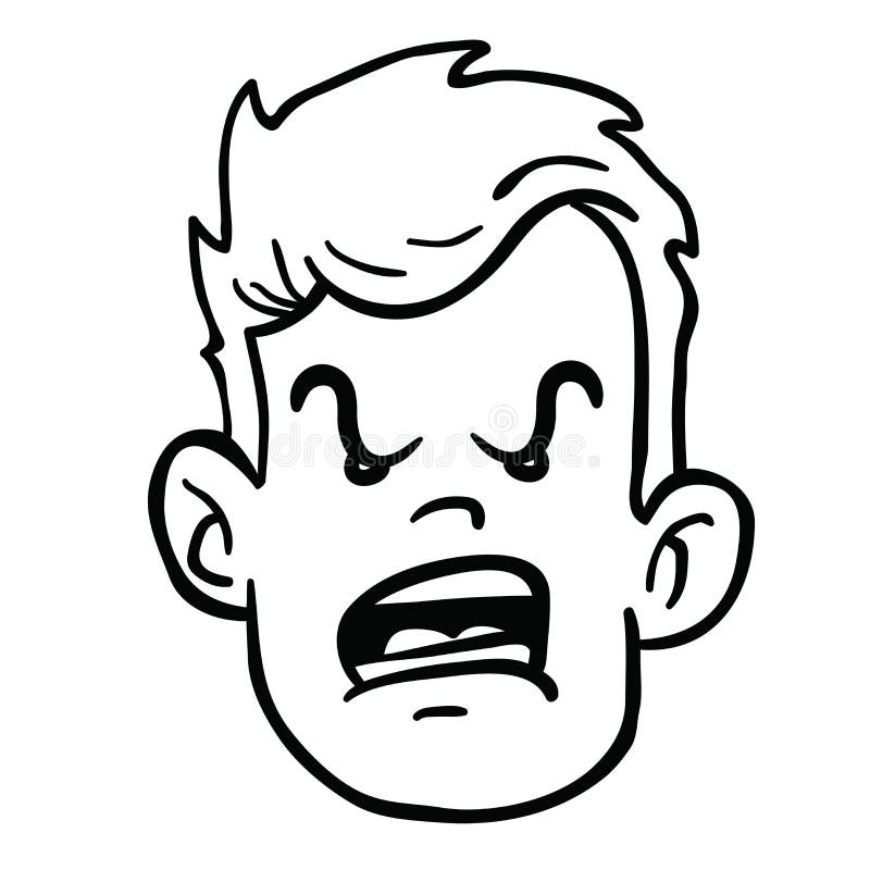 mad face clipart black and white