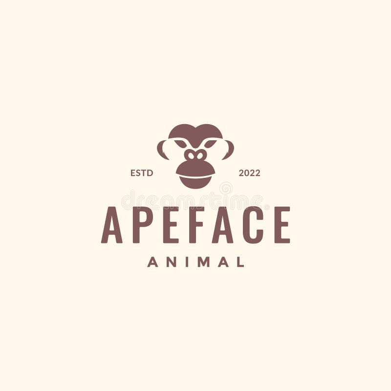 Face ape primate monkey animal tree hipster logo design vector icon illustration royalty free illustration
